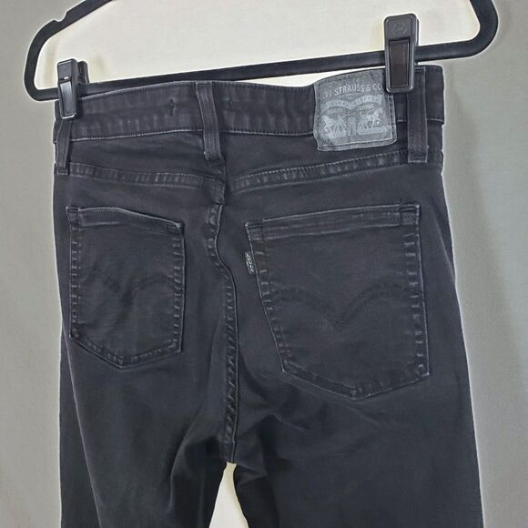 Levi's Womens 726 Flare Jeans Black Size 31 Dark Academia Dark Bohemian Rocker - Picture 7 of 12